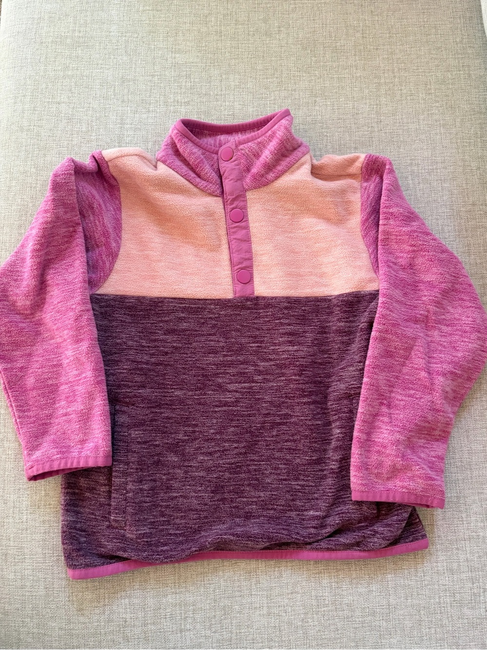 VGUC Hanna Andersson Pink Colorblock Fleece - Size 5